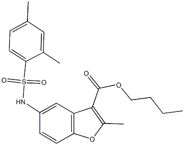 butyl 5-{[(2,4-dimethylphenyl)sulfonyl]amino}-2-methyl-1-benzofuran-3-carboxylate,421579-45-5,结构式