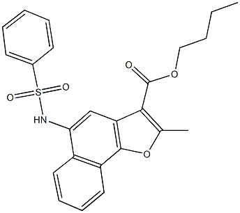 butyl 2-methyl-5-[(phenylsulfonyl)amino]naphtho[1,2-b]furan-3-carboxylate 化学構造式