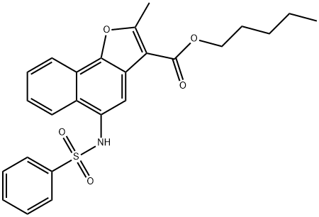 pentyl 2-methyl-5-[(phenylsulfonyl)amino]naphtho[1,2-b]furan-3-carboxylate 化学構造式