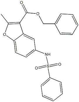 benzyl 2-methyl-5-[(phenylsulfonyl)amino]-1-benzofuran-3-carboxylate Struktur