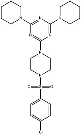 2-{4-[(4-chlorophenyl)sulfonyl]-1-piperazinyl}-4,6-di(1-piperidinyl)-1,3,5-triazine|