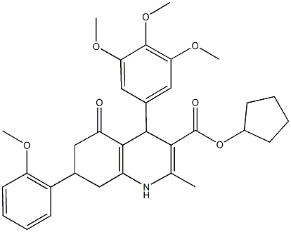 cyclopentyl 7-(2-methoxyphenyl)-2-methyl-5-oxo-4-(3,4,5-trimethoxyphenyl)-1,4,5,6,7,8-hexahydro-3-quinolinecarboxylate,421583-47-3,结构式