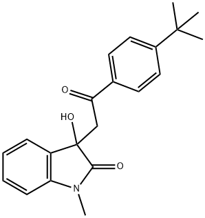 3-[2-(4-tert-butylphenyl)-2-oxoethyl]-3-hydroxy-1-methyl-1,3-dihydro-2H-indol-2-one Structure