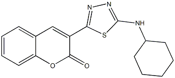 3-[5-(cyclohexylamino)-1,3,4-thiadiazol-2-yl]-2H-chromen-2-one,422272-03-5,结构式