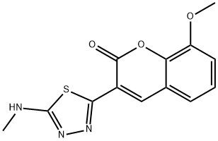 8-methoxy-3-[5-(methylamino)-1,3,4-thiadiazol-2-yl]-2H-chromen-2-one Structure