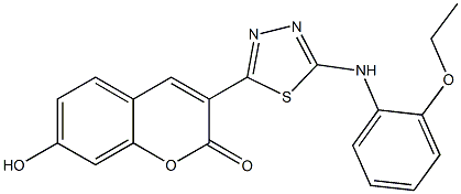 3-[5-(2-ethoxyanilino)-1,3,4-thiadiazol-2-yl]-7-hydroxy-2H-chromen-2-one,422272-17-1,结构式