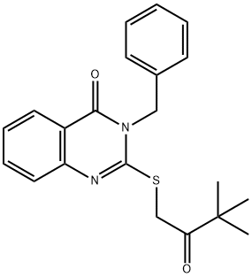 3-benzyl-2-[(3,3-dimethyl-2-oxobutyl)sulfanyl]-4(3H)-quinazolinone Structure