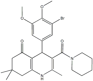 4-(3-bromo-4,5-dimethoxyphenyl)-2,7,7-trimethyl-3-(1-piperidinylcarbonyl)-4,6,7,8-tetrahydro-5(1H)-quinolinone Structure