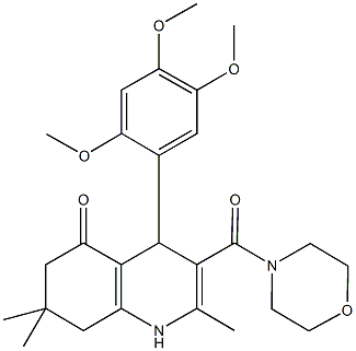 2,7,7-trimethyl-3-(4-morpholinylcarbonyl)-4-(2,4,5-trimethoxyphenyl)-4,6,7,8-tetrahydro-5(1H)-quinolinone 结构式