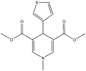 dimethyl 1-methyl-4-(3-thienyl)-1,4-dihydro-3,5-pyridinedicarboxylate 化学構造式