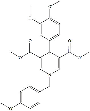 dimethyl 4-(3,4-dimethoxyphenyl)-1-(4-methoxybenzyl)-1,4-dihydro-3,5-pyridinedicarboxylate Structure