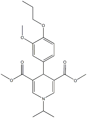 dimethyl 1-isopropyl-4-(3-methoxy-4-propoxyphenyl)-1,4-dihydro-3,5-pyridinedicarboxylate Structure