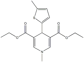 diethyl 1-methyl-4-(5-methyl-2-thienyl)-1,4-dihydro-3,5-pyridinedicarboxylate,423144-15-4,结构式
