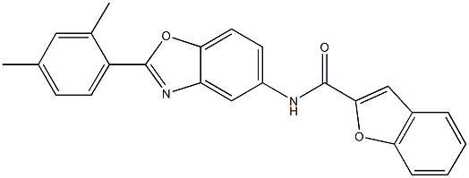 N-[2-(2,4-dimethylphenyl)-1,3-benzoxazol-5-yl]-1-benzofuran-2-carboxamide Structure