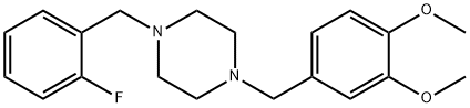 1-(3,4-dimethoxybenzyl)-4-(2-fluorobenzyl)piperazine 结构式