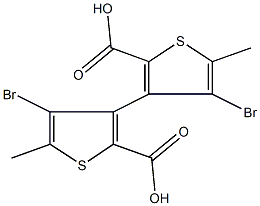 4,4'-dibromo-5,5'-dimethyl-3,3'-bithiophene-2,2'-dicarboxylic acid,42324-61-8,结构式