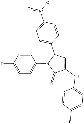 1-(4-fluorophenyl)-3-[(4-fluorophenyl)amino]-5-{4-nitrophenyl}-1,5-dihydro-2H-pyrrol-2-one,423725-58-0,结构式