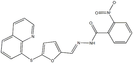 423730-17-0 2-nitro-N'-{[5-(8-quinolinylsulfanyl)-2-furyl]methylene}benzohydrazide