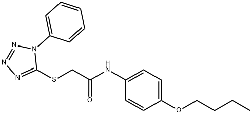 N-(4-butoxyphenyl)-2-[(1-phenyl-1H-tetraazol-5-yl)sulfanyl]acetamide 结构式