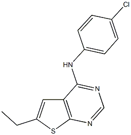 N-(4-chlorophenyl)-N-(6-ethylthieno[2,3-d]pyrimidin-4-yl)amine,423732-85-8,结构式