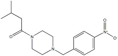 1-{4-nitrobenzyl}-4-(3-methylbutanoyl)piperazine Struktur