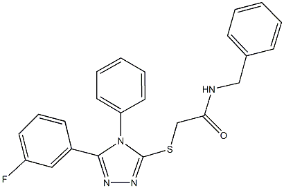 N-benzyl-2-{[5-(3-fluorophenyl)-4-phenyl-4H-1,2,4-triazol-3-yl]sulfanyl}acetamide 结构式