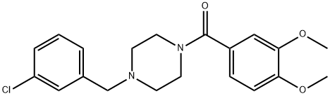 1-(3-chlorobenzyl)-4-(3,4-dimethoxybenzoyl)piperazine 化学構造式