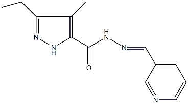 3-ethyl-4-methyl-N'-(3-pyridinylmethylene)-1H-pyrazole-5-carbohydrazide,423741-24-6,结构式