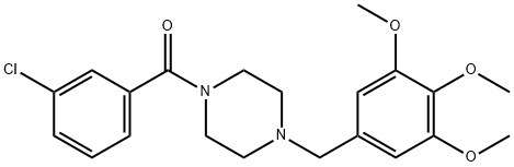 1-(3-chlorobenzoyl)-4-(3,4,5-trimethoxybenzyl)piperazine 结构式