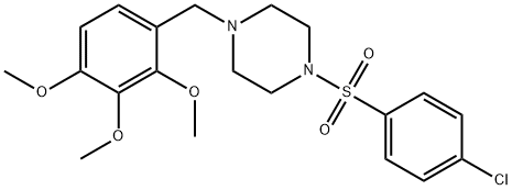 1-[(4-chlorophenyl)sulfonyl]-4-(2,3,4-trimethoxybenzyl)piperazine 化学構造式