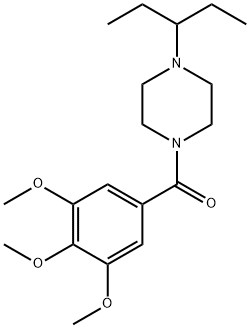 1-(1-ethylpropyl)-4-(3,4,5-trimethoxybenzoyl)piperazine 化学構造式