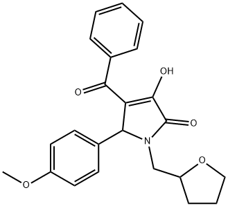 4-benzoyl-3-hydroxy-5-(4-methoxyphenyl)-1-(tetrahydro-2-furanylmethyl)-1,5-dihydro-2H-pyrrol-2-one,423744-19-8,结构式