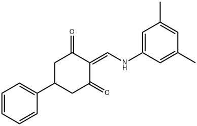 2-[(3,5-dimethylanilino)methylene]-5-phenyl-1,3-cyclohexanedione 化学構造式