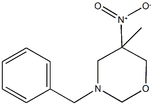 3-benzyl-5-nitro-5-methyl-1,3-oxazinane Struktur