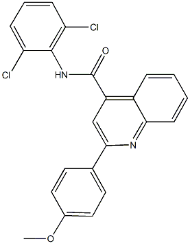 N-(2,6-dichlorophenyl)-2-(4-methoxyphenyl)-4-quinolinecarboxamide 化学構造式