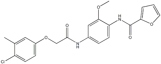 N-(4-{[(4-chloro-3-methylphenoxy)acetyl]amino}-2-methoxyphenyl)-2-furamide Struktur