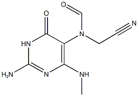 2-amino-4-(methylamino)-6-oxo-1,6-dihydropyrimidin-5-yl(cyanomethyl)formamide 化学構造式