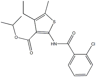 isopropyl 2-[(2-chlorobenzoyl)amino]-4-ethyl-5-methyl-3-thiophenecarboxylate Structure