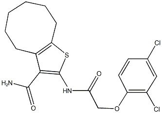 2-{[(2,4-dichlorophenoxy)acetyl]amino}-4,5,6,7,8,9-hexahydrocycloocta[b]thiophene-3-carboxamide,425372-83-4,结构式