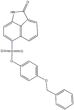 4-(benzyloxy)phenyl 2-oxo-1,2-dihydrobenzo[cd]indole-6-sulfonate Struktur