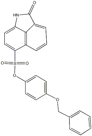 4-(benzyloxy)phenyl 2-oxo-1,2-dihydrobenzo[cd]indole-6-sulfonate 化学構造式