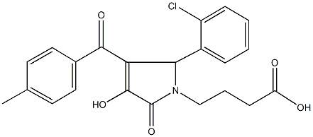 4-[2-(2-chlorophenyl)-4-hydroxy-3-(4-methylbenzoyl)-5-oxo-2,5-dihydro-1H-pyrrol-1-yl]butanoic acid,425390-10-9,结构式