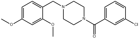 1-(3-chlorobenzoyl)-4-(2,4-dimethoxybenzyl)piperazine,425391-73-7,结构式