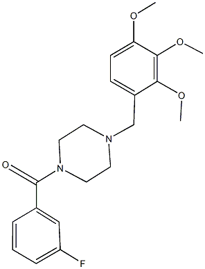 1-(3-fluorobenzoyl)-4-(2,3,4-trimethoxybenzyl)piperazine Struktur
