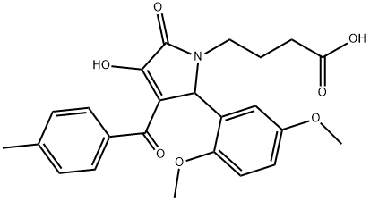 4-[2-(2,5-dimethoxyphenyl)-4-hydroxy-3-(4-methylbenzoyl)-5-oxo-2,5-dihydro-1H-pyrrol-1-yl]butanoic acid Structure