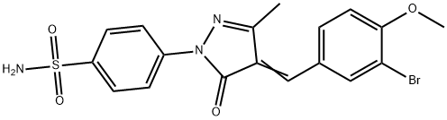 4-[4-(3-bromo-4-methoxybenzylidene)-3-methyl-5-oxo-4,5-dihydro-1H-pyrazol-1-yl]benzenesulfonamide Struktur