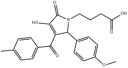 4-[3-hydroxy-5-(4-methoxyphenyl)-4-(4-methylbenzoyl)-2-oxo-2,5-dihydro-1H-pyrrol-1-yl]butanoic acid 化学構造式