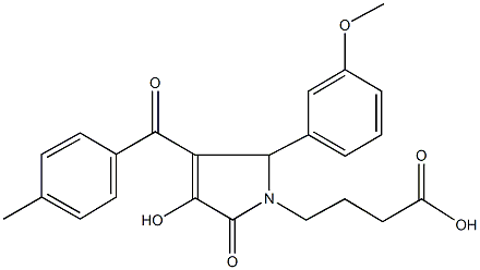 4-[3-hydroxy-5-(3-methoxyphenyl)-4-(4-methylbenzoyl)-2-oxo-2,5-dihydro-1H-pyrrol-1-yl]butanoic acid Structure