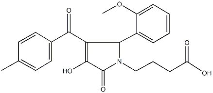 4-[3-hydroxy-5-(2-methoxyphenyl)-4-(4-methylbenzoyl)-2-oxo-2,5-dihydro-1H-pyrrol-1-yl]butanoic acid,425397-06-4,结构式
