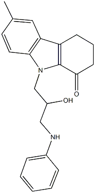 9-(3-anilino-2-hydroxypropyl)-6-methyl-2,3,4,9-tetrahydro-1H-carbazol-1-one Structure